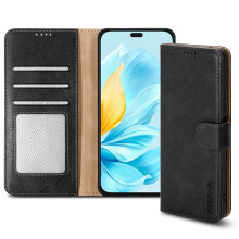 (Honor 200 Lite, Black) For Honor 200 Lite Pro Leather Book Flip Wallet Case
