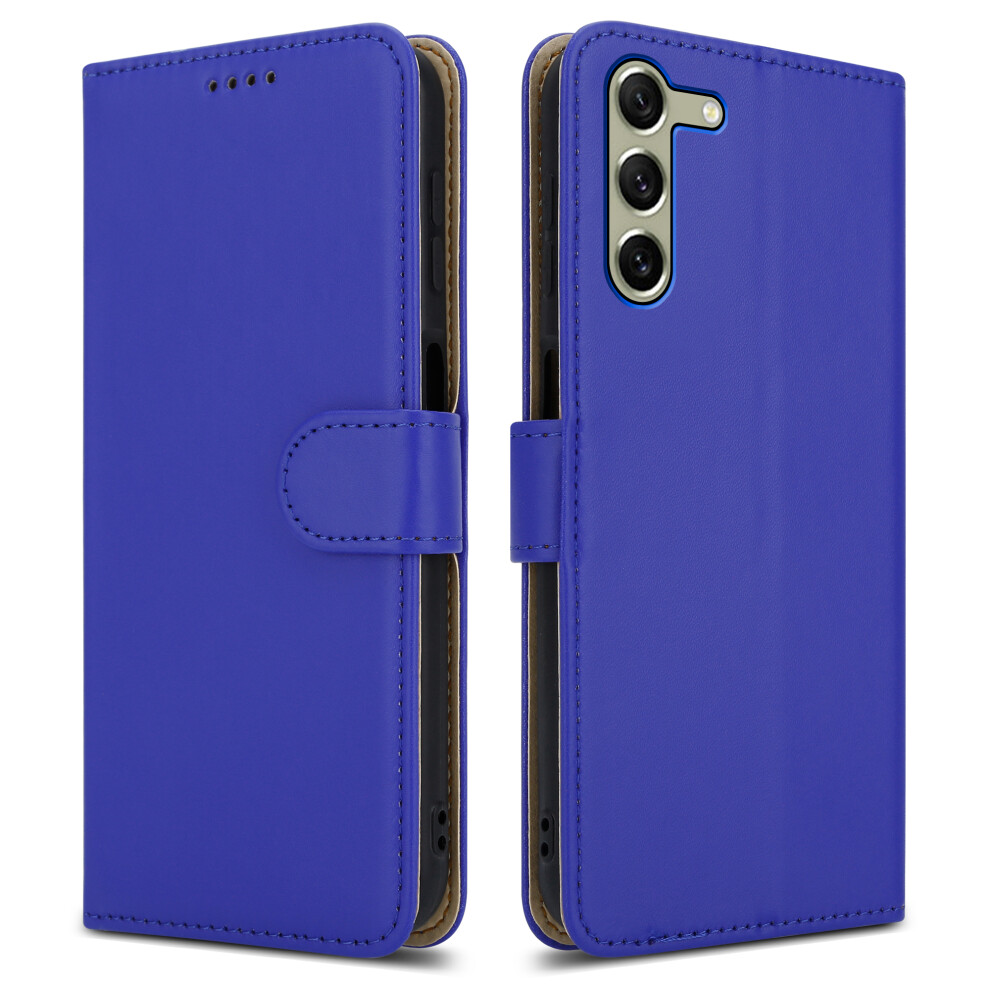 (Samsung Galaxy A15, Blue) For Samsung Galaxy A15 Leather Book Flip Wallet Case