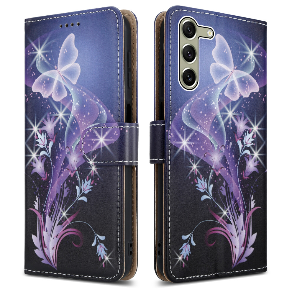 (Samsung Galaxy A15, Butterfly) For Samsung Galaxy A15 Leather Book Flip Wallet Case