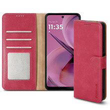 (Motorola Moto G55, Rose Gold) For Motorola Moto G55 Leather Book Flip Wallet Case