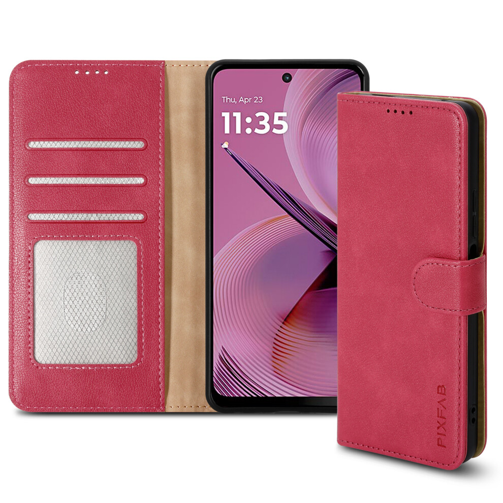 Pixfab (Motorola Moto G55, Rose Gold) For Motorola Moto G55 Leather Book Flip Wallet Case