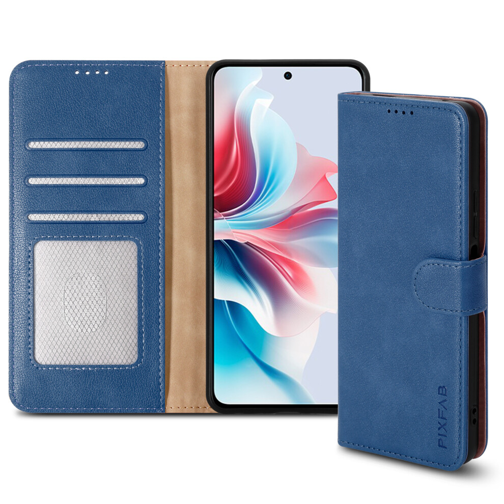 (Oppo Reno11 F 5G, ) For Oppo Reno 11F (5G) Leather Book Flip Wallet Case Blue 5059302145013