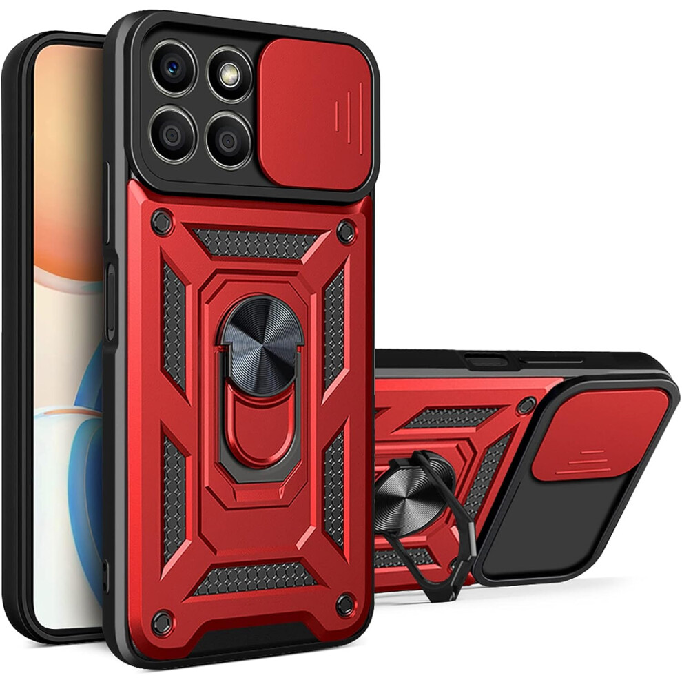 (Honor X6B, Red) For Honor X6B Shockproof Case with Camera Lens Protection