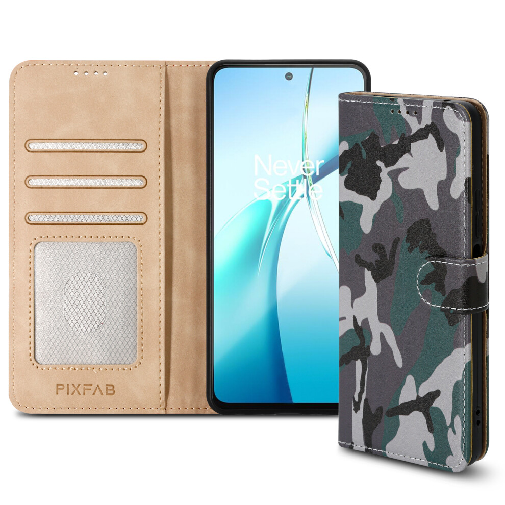(Oneplus Nord Ce4 Lite 5G, Camouflage) For Oneplus Nord Ce4 Lite (5G) Leather Book Flip Wallet Case 5059302146119