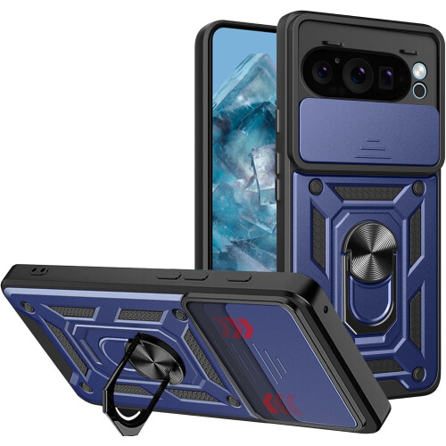 (Google Pixel 9 / Gogle Pixel 9 Pro, Blue) For Google Pixel 9 Shockproof Case with Camera Lens Protection