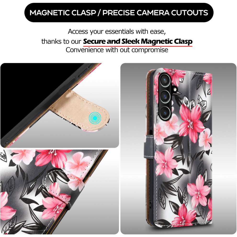 samsung-galaxy-s24-fe--flower--for-samsung-galaxy-s24fe-leather-book-flip-wallet-case