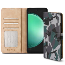 (Samsung Galaxy S24 FE, Camouflage) For Samsung Galaxy S24FE Leather Book Flip Wallet Case
