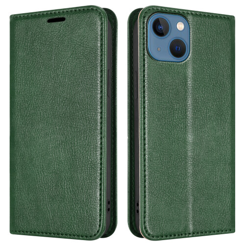 (iPhone 13 Mini, Green) For iPhone 13 Mini Pro Plus Max  Leather Book Flip Wallet Case