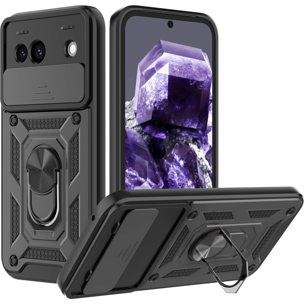 Pixfab (Google Pixel 8A, ) For Pixel 8A Shockproof Case With Camera Lens Protection Black
