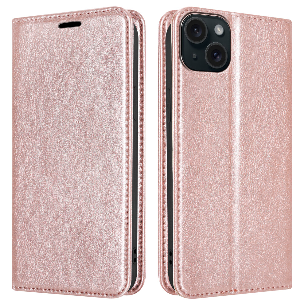 (Iphone 14 Plus, Rose ) For Iphone 14 Pro Plus Max Leather Book Flip Wallet Case Gold 5059302142968