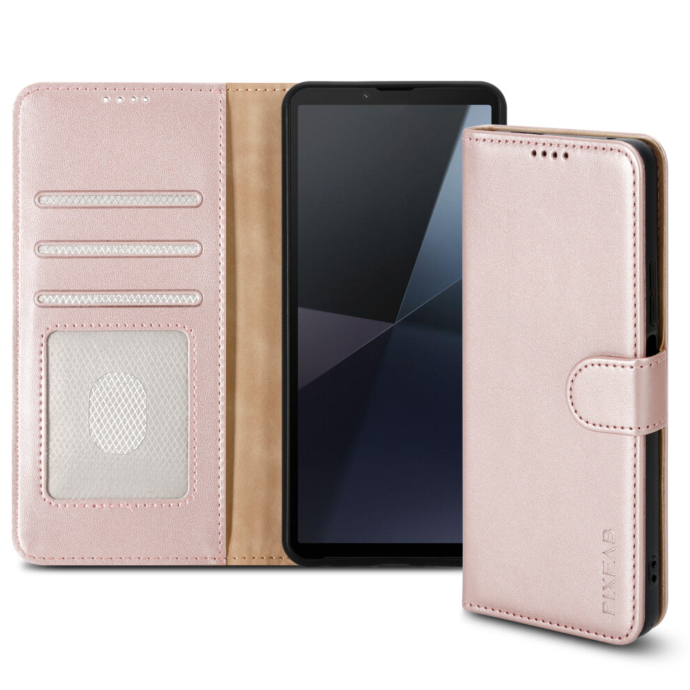 (Sony Xperia 10 Vi, Rose ) For Xperia 10 (Vi) Leather Book Flip Wallet Case Gold 5059302144139