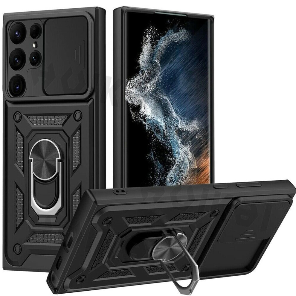 (Samsung Galaxy S23 Ultra, ) For Samsung Galaxy S22 / S23 Plus Ultra Shockproof Case With Camera Lens Protection Black 5059302104171