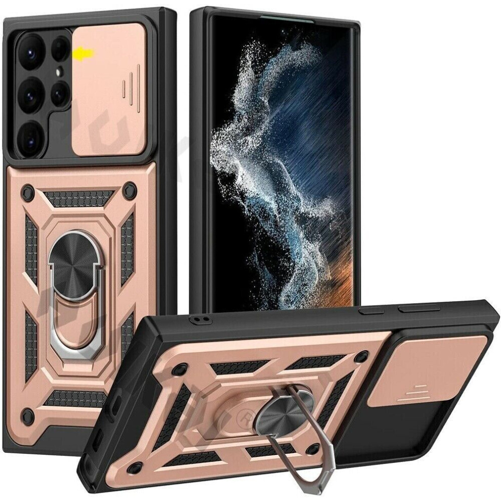 (Samsung Galaxy S23 Ultra, Rose ) For Samsung Galaxy S22 / S23 Plus Ultra Shockproof Case With Camera Lens Protection Gold 5059302104201