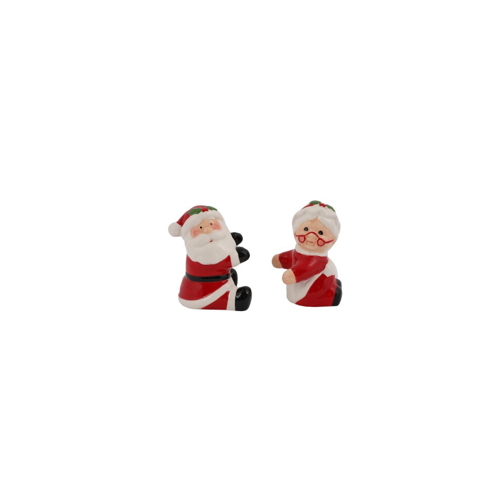 Mr & Mrs Clause Salt and Pepper Shaker  Reaching  to cuddle each other