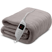 (Grey-xl) Heated Blanket - Luxury Electric Blanket - Extra Large Heated Blanket with 9 Heat Settings and Timer Function, Machine Washable Fleece Blanket