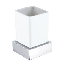 Nes Home Chrome Square Modern Tumbler & Holder