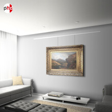 (Silber) „All-in-One“-HD-Clipschiene, 2 m Galeriesystem-Set, robuste Bilderschiene und Haken-Set (Wandaufhängung)