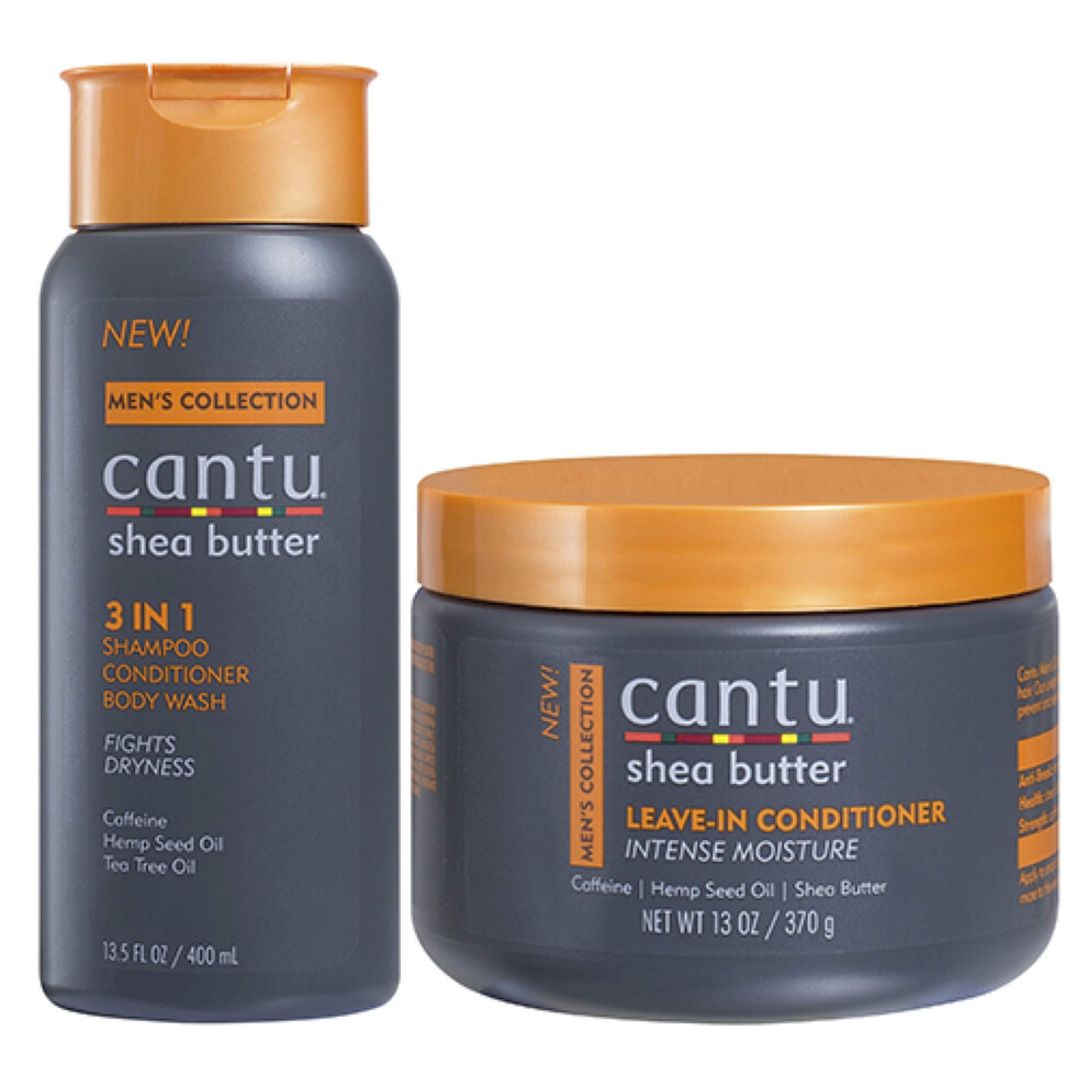 Cantu Mens 3-In-1Shampoo Conditioner Bodywash 400Ml & Leave In Conditioner 370G (Set Of 2)