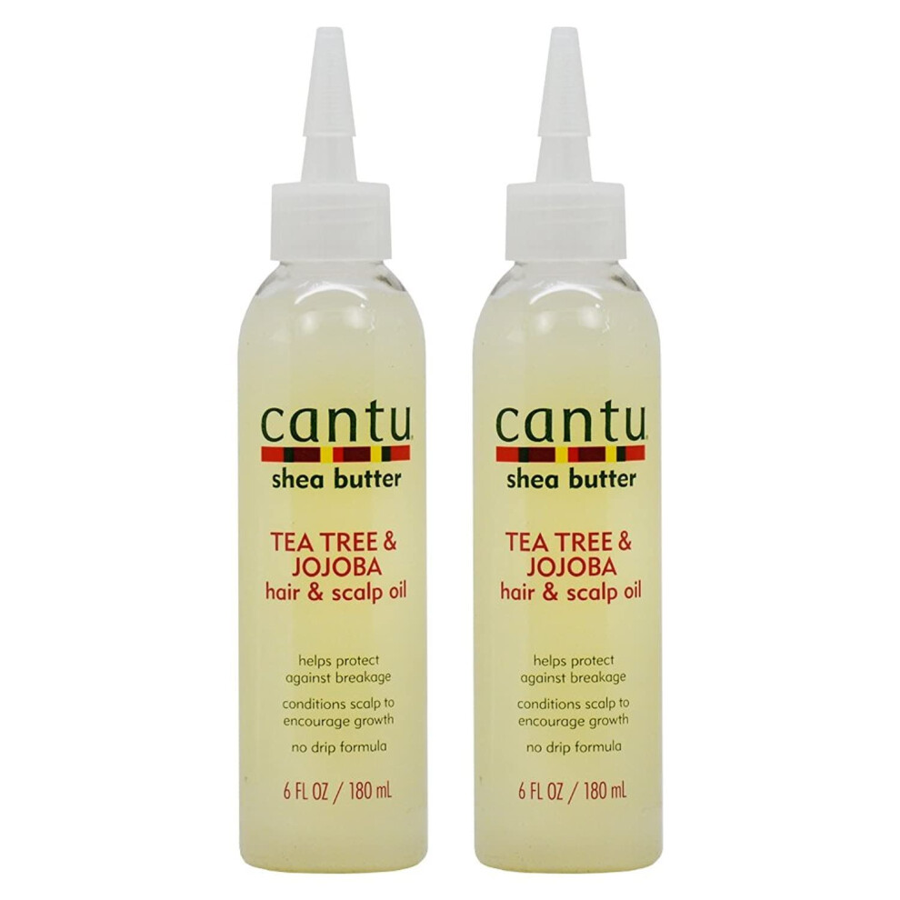 Cantu Shea Butter Tea Tree & Jojoba Hair & Scalp Oil, 180Ml (2 Pack)