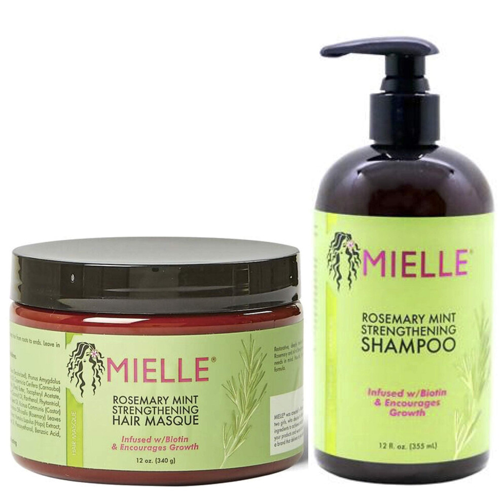 Mielle Rosemary Mint Strengthening Hair Masque & Shampoo (Set Of 2)