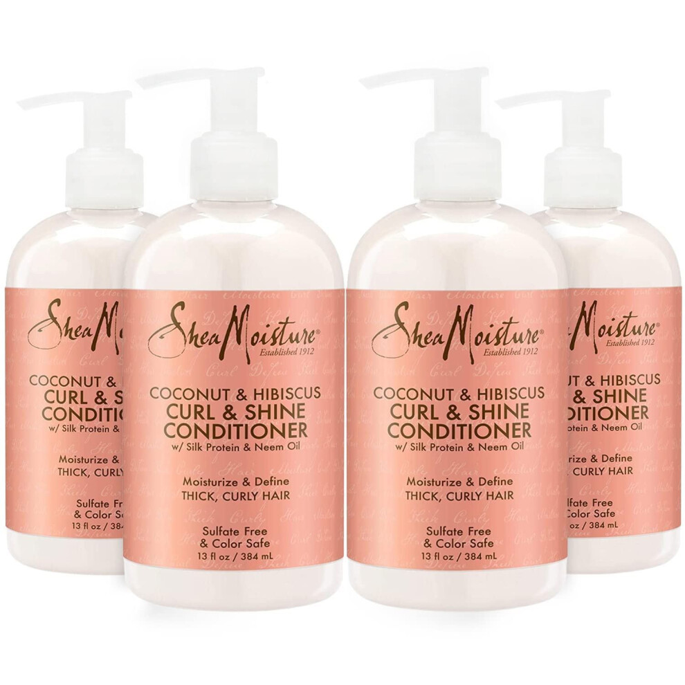 Shea Moisture Coconut Hibiscus Curl & Shine Shampoo, Conditioner, Masque (Set Of 3)