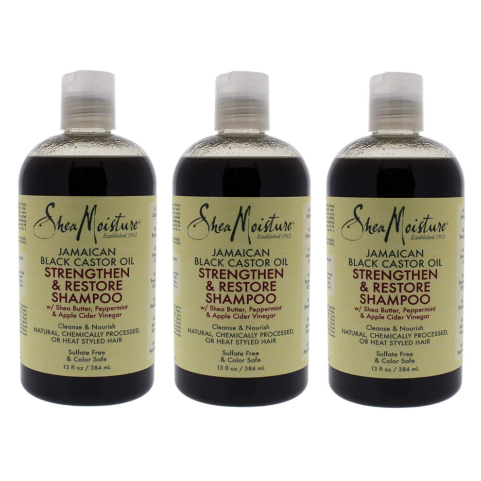 Shea Moisture Jamaican Black Castor Oil Shampoo 13Oz (3 Pack)