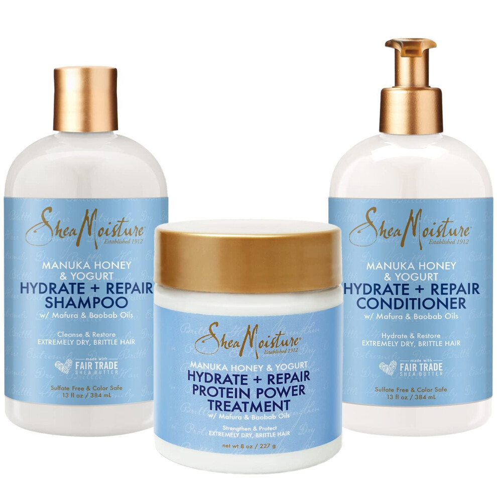 Shea Moisture Manuka Honey & Yogurt Shampoo, Conditioner & Mask (Set Of 3)