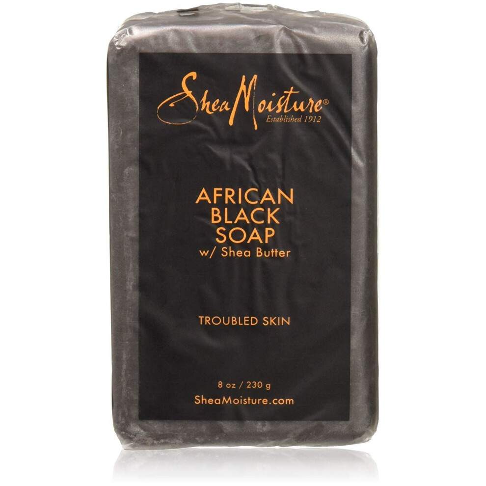 Shea Moisture African Black Soap Bar With Shea Butter 8Oz (Set Of 3)