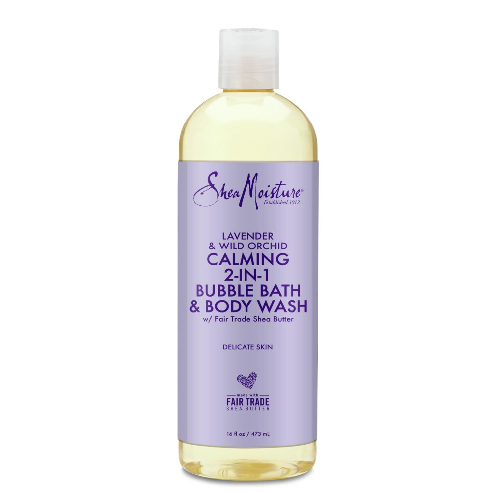 Shea Moisture Lavender Bubble Bath & Body Wash 16Oz