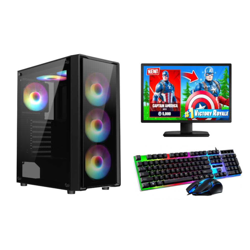 Fcs Gaming Pc Bundle Intel Core I7-4770 16Gb 1Tb Rtx 3050 Windows 11 Wi-Fi Warranty