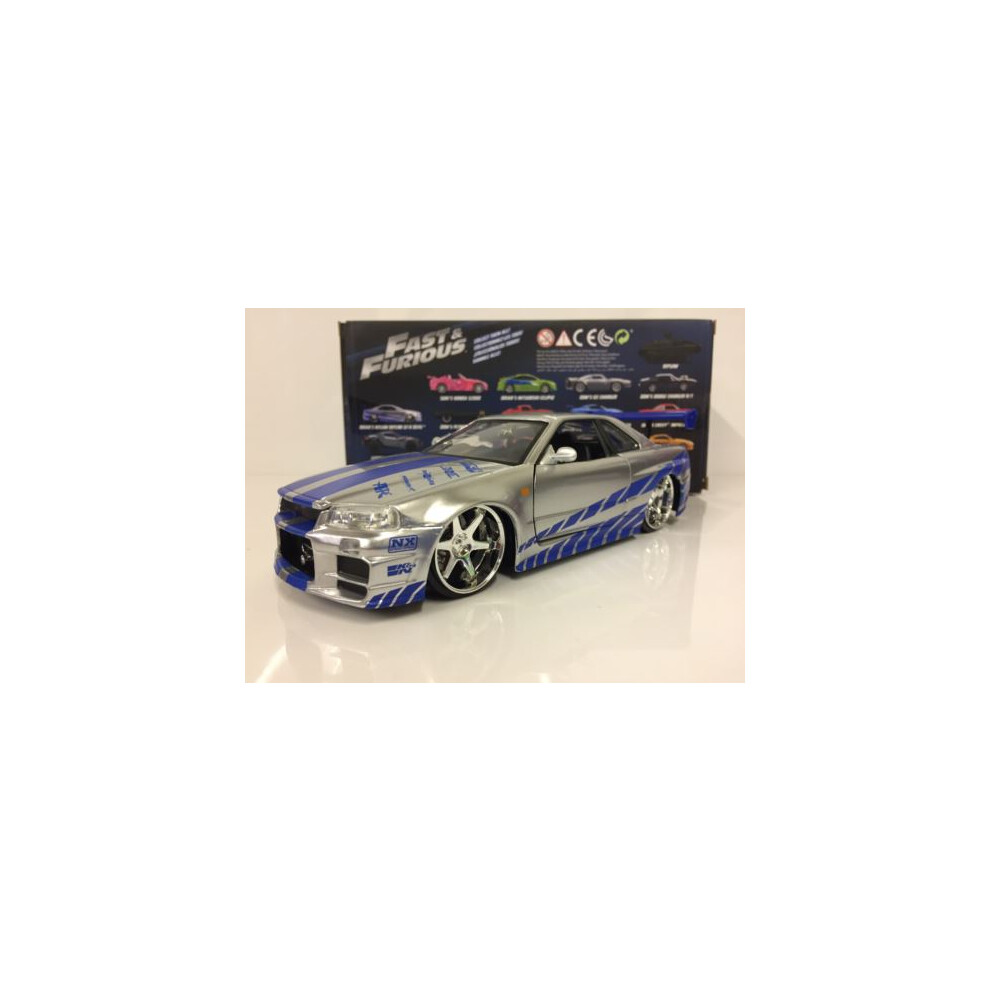 Fast and Furious Brians Nissan Skyline GT-R R34 Jada 97158 Scale 1:24