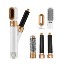 (UK) 5 In 1 Electric Hair Dryer Blow Curler Set Detachable Styler Hot Air Brush Salon