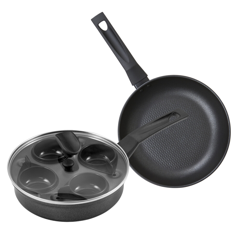 Prestige Pan Set Aluminium Egg Poacher 9x Tougher Frying Pan Non Stick Cookware