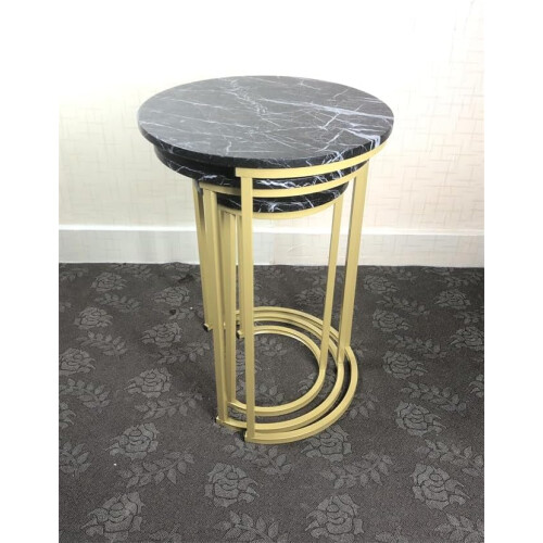 Nesting Round Tables Set of 3 White 2