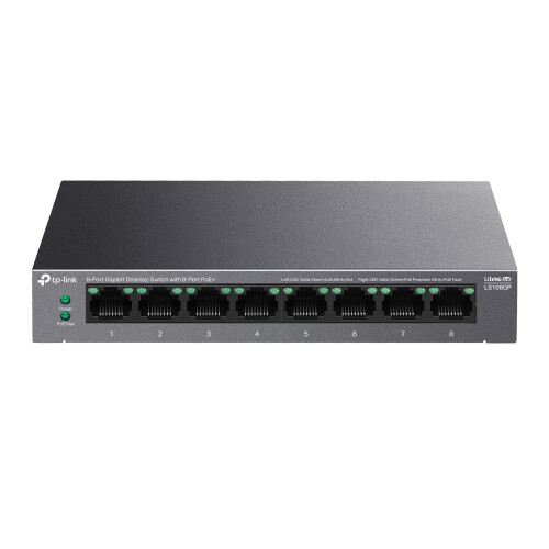TP-LINK Switch autonomo - TP-LINK - LiteWave LS108GP - 8 porte Gigabit - Poe+ - Non gestito