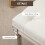 Homcom HOMCOM Accent Bench Tufted Upholstered Foot Stool Linen-Touch Ottoman Cream 3