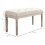 Homcom HOMCOM Accent Bench Tufted Upholstered Foot Stool Linen-Touch Ottoman Cream White 2