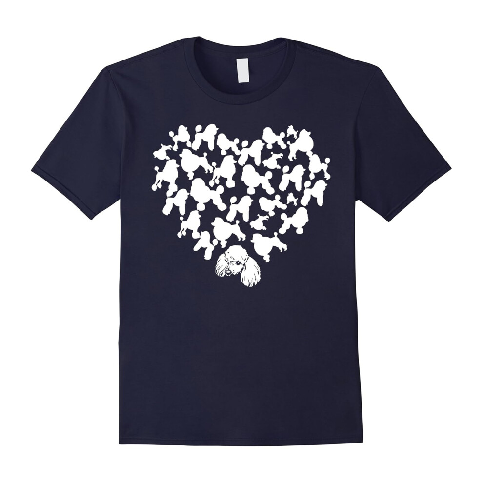 (XXXL) Poodle Heart T-Shirt For Dog Lover-Father's Day