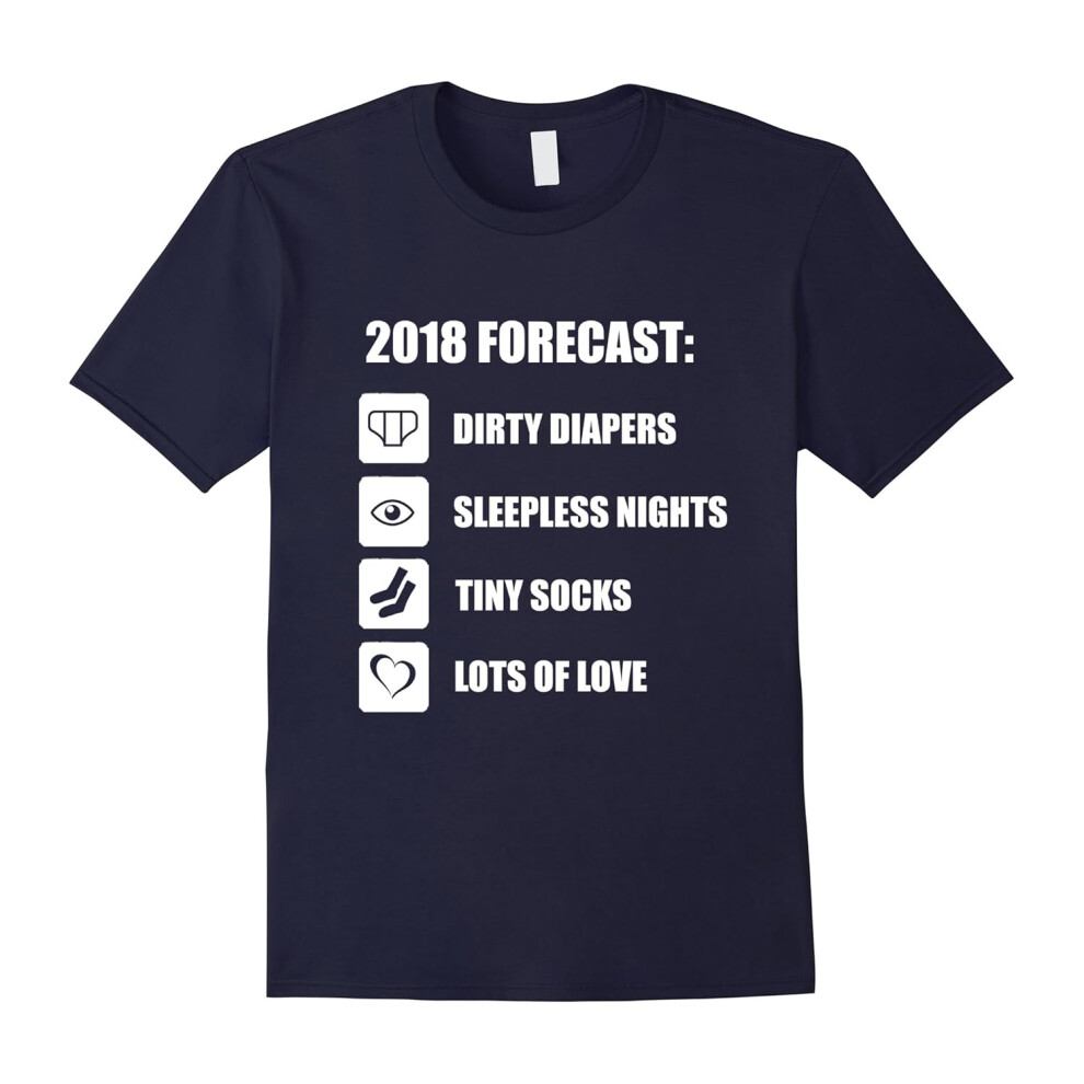 (XL) 2018 Forecast Baby T Shirt â Funny New Mom New Dad Shirt-Father's Day