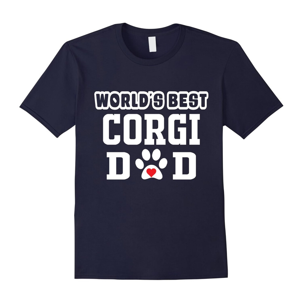 (XXL) World's Best Corgi Dad T-Shirt Dog Owner Lover Tee-Father's Day