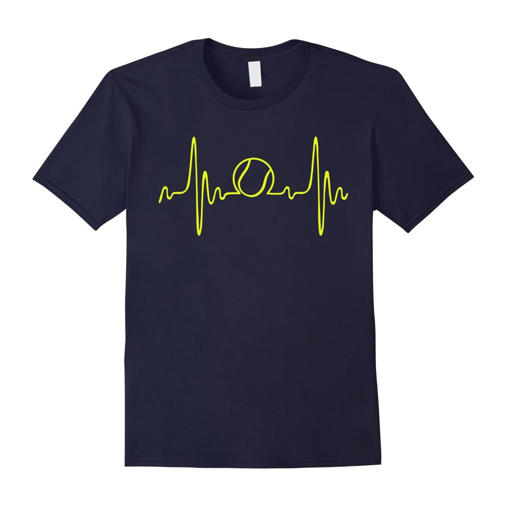 (L) Tennis Heartbeat T Shirt â I Love Tennis Shirt-Father's Day