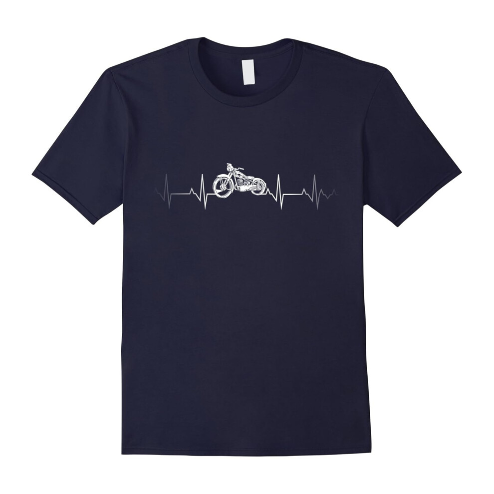 (L) MotorcyFather's Daye Heartbeat T-Shirt â I love my MotorcyFather's Daye.-Father's Day