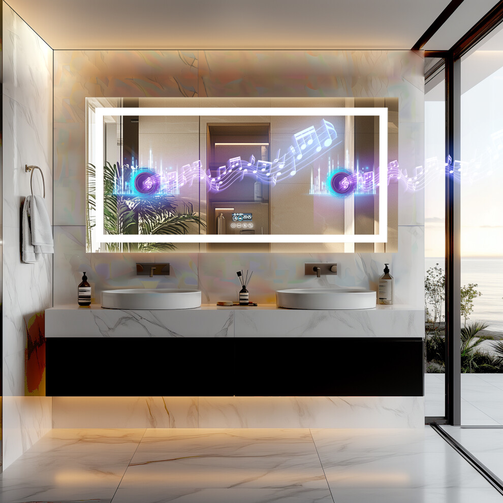 Luvodi 1600X800mm Anti-Fog Illuminated Bluetooth Led Lighted Bathroom Mirror