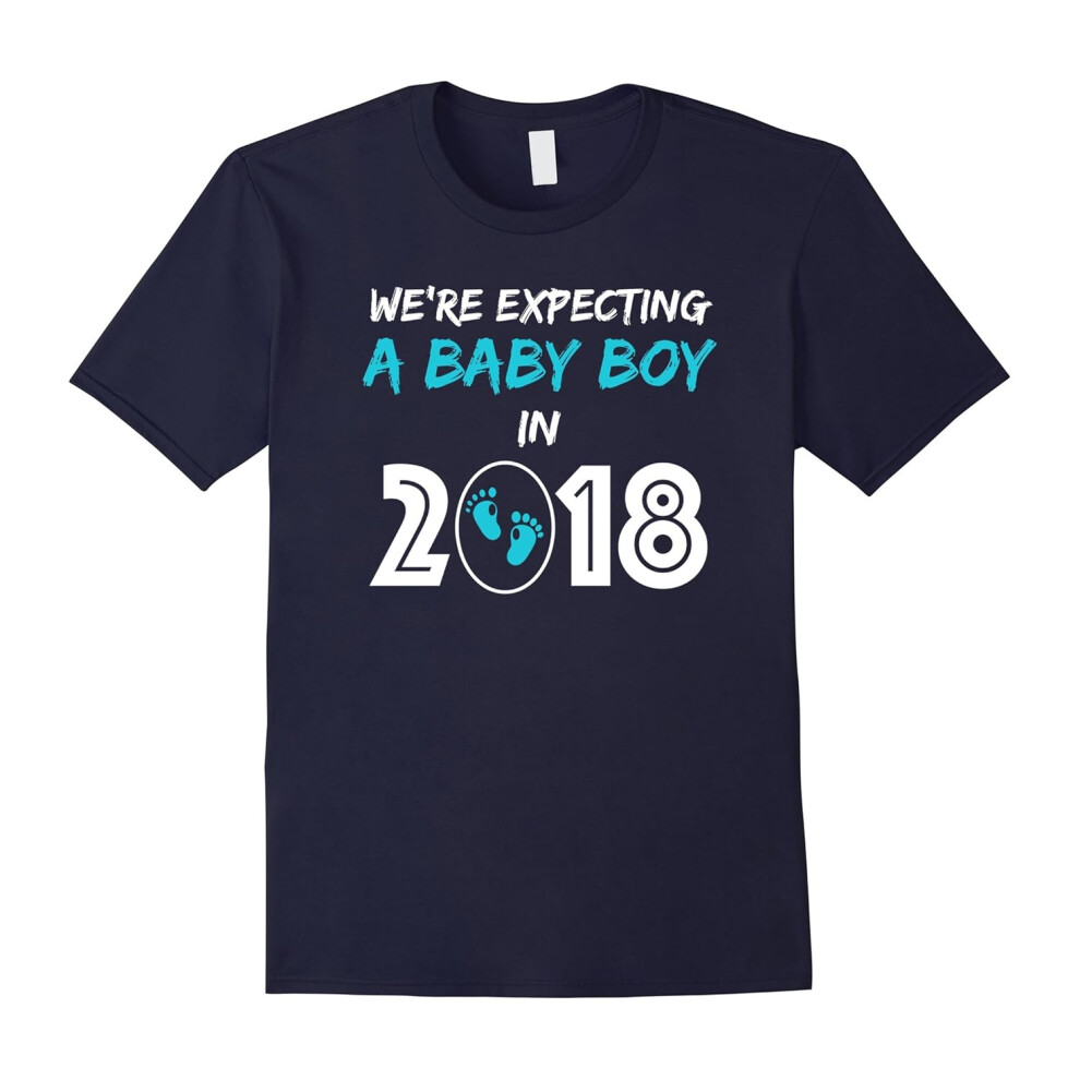 (XL) We're Expecting a Boy in 2018 Mommy or Daddy to Be T-Shirt-Father's Day