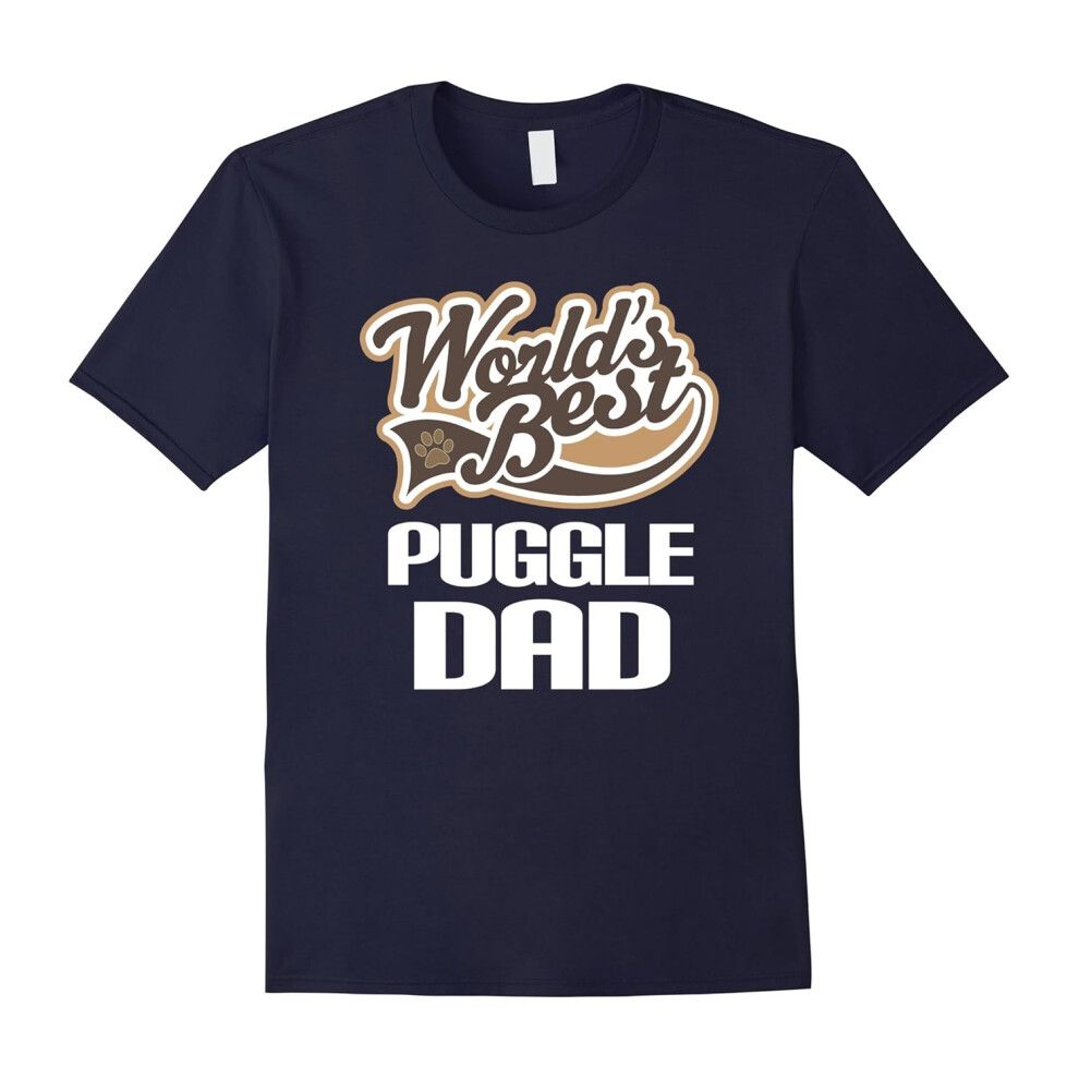 (M) Puggle Dog Dad T-shirt (Worlds Best) Pet Owner Tee-Father's Day