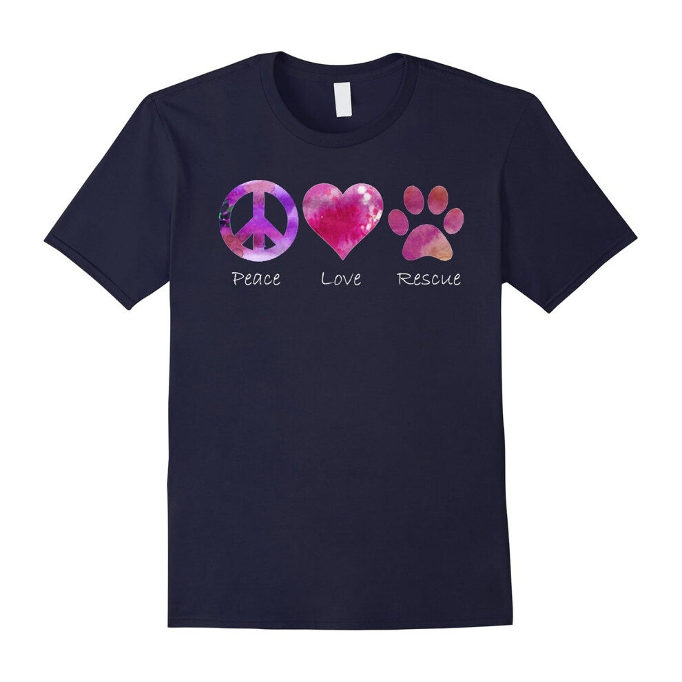 (L) Peace Love Rescue T-shirt-Father's Day