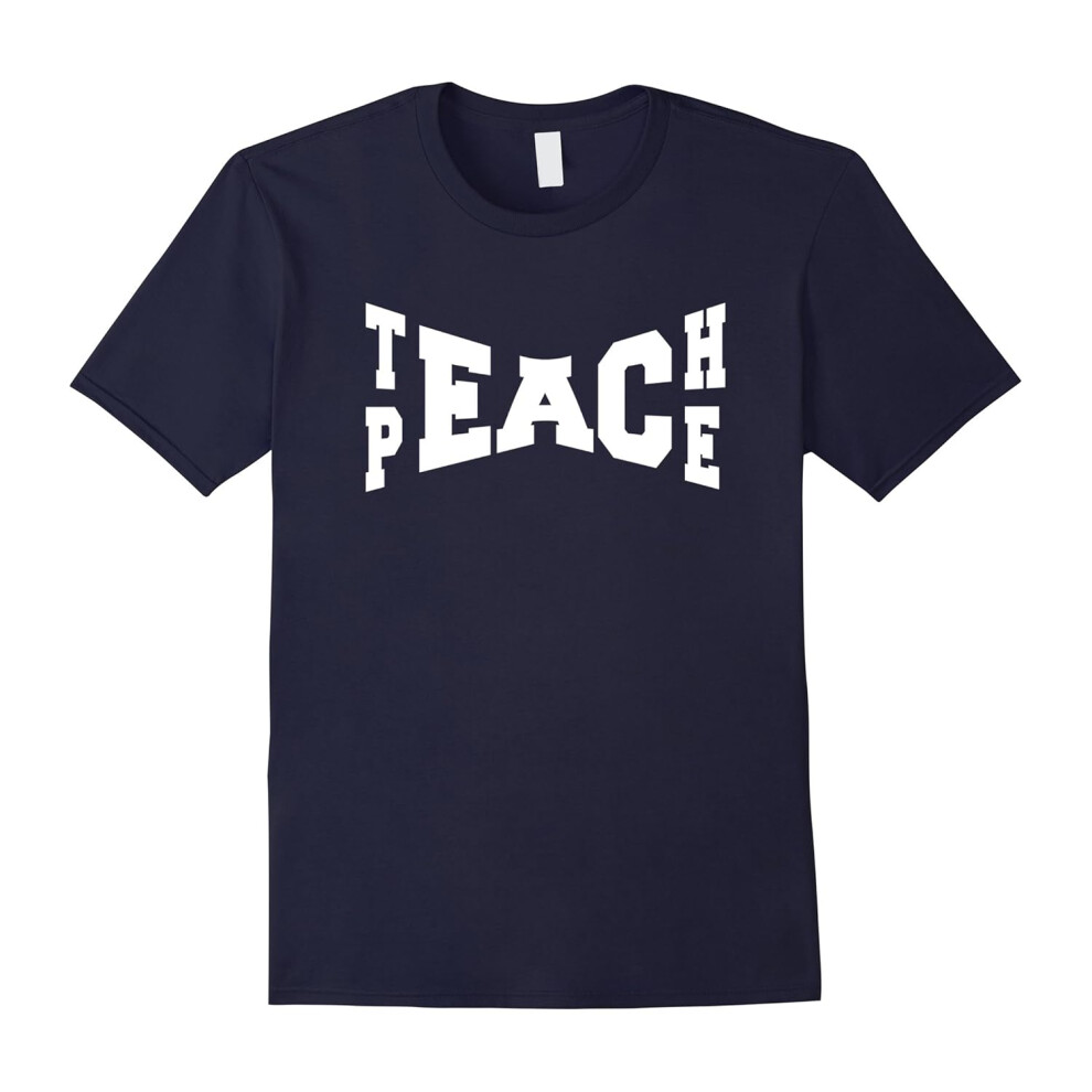 (M) Teach Peace best one world religion love cool funny t-shirt-Father's Day