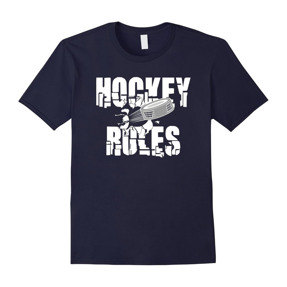 (XXL) Hockey Rules Funny T Shirt â Gifts for Hockey Player-Father's Day