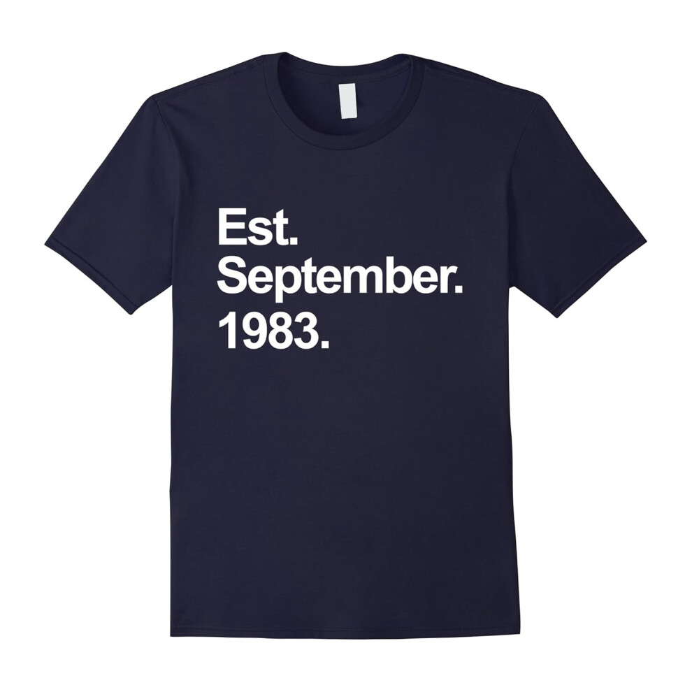 (L) Est September 1983 Shirt Awesome 34th Birthday Gifts TShirt-Father's Day