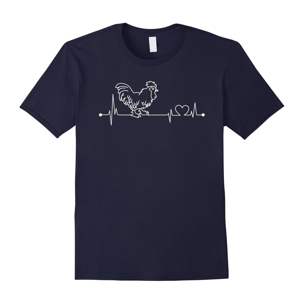 (XXL) Chicken T-Shirt : I love Chicken heart beat-Father's Day